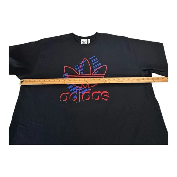 adidas Og Sketch Trefo Crew Neck Short Sleeve T-Shirt Mens Black Casual Tops 2XL - Picture 6 of 12